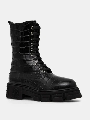 Philipp Plein botki skórzane Croco Gothic