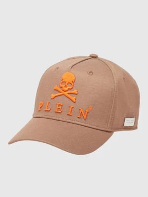 PHILIPP PLEIN Brązowa czapka z daszkiem Skull&Bones