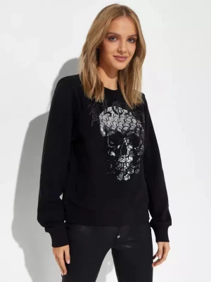 Philipp Plein Czarna bluza z kryształową czaszką