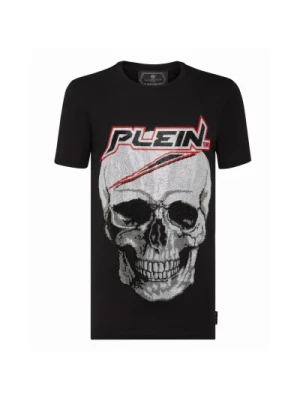 Philipp Plein, Czarna koszulka Platinum Cut Black, male,