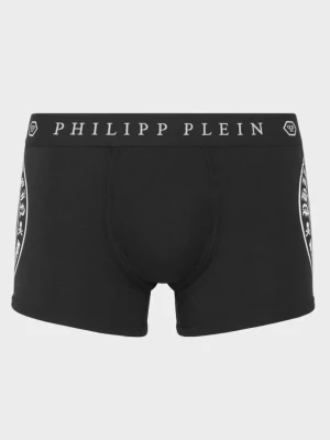 Philipp Plein Czarne bokserki z białą grafiką