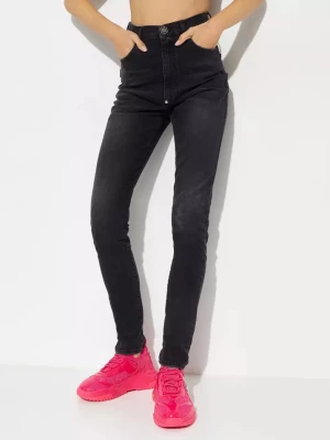 Philipp Plein Czarne jeansy z wysokim stanem Jegging