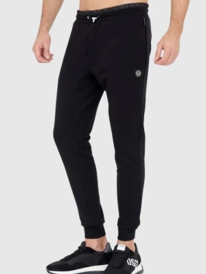 PHILIPP PLEIN Czarne spodnie dresowe męskie hexagon, Rozmiar M
