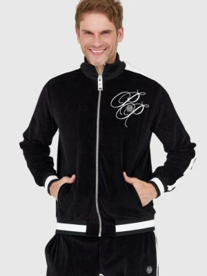 PHILIPP PLEIN Czarny dres męski z aksamitu, Rozmiar M