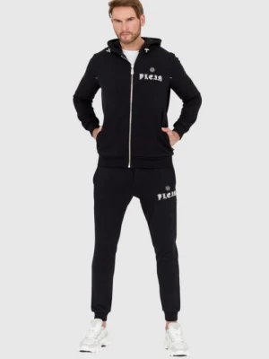 PHILIPP PLEIN Czarny dres męski z gotyckim logo, Rozmiar XL