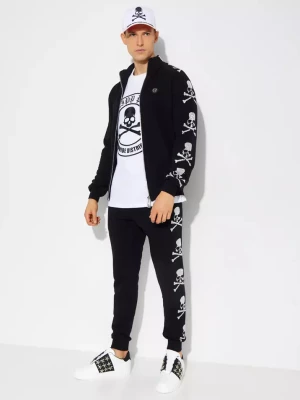 Philipp Plein Czarny komplet dresowy Skull & Bones