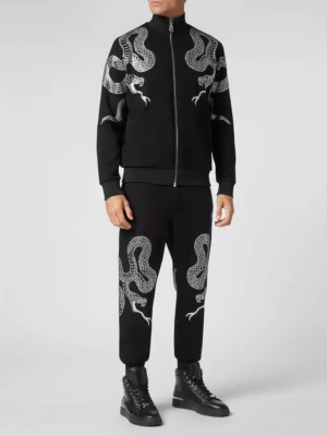 Philipp Plein Czarny komplet dresowy Snake