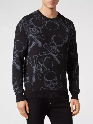 Philipp Plein Czarny sweter Skull&Bones