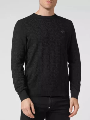 Philipp Plein Czarny sweter z monogramem