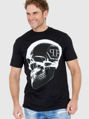 PHILIPP PLEIN Czarny t-shirt męski x-ray skull, Rozmiar M