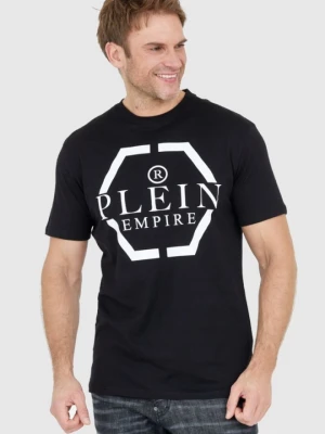 PHILIPP PLEIN Czarny t-shirt męski z logo, Rozmiar M