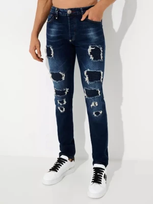 Philipp Plein Granatowe jeansy Super Straight