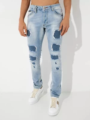 Philipp Plein Jasnoniebieskie jeansy Super Straight