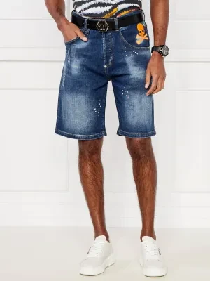 Philipp Plein Jeansowe szorty Formentera Fit Skull&Bones | Regular Fit