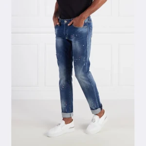 Philipp Plein Jeansy Denim Trousers Super Straight Cut Skull&Bones