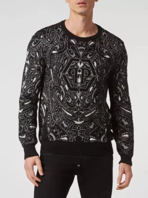 Philipp Plein Kaszmirowo-jedwabny sweter Paisley Bandana