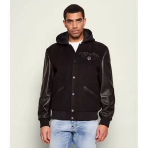 Philipp Plein Kurtka bomber | Regular Fit | z dodatkiem skóry