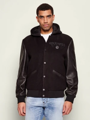 Philipp Plein Kurtka bomber | Regular Fit | z dodatkiem skóry