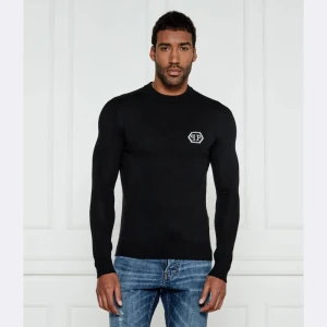 Philipp Plein Longsleeve Hexagon | Slim Fit | z dodatkiem wełny i kaszmiru