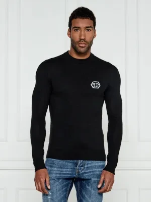 Philipp Plein Longsleeve Hexagon | Slim Fit | z dodatkiem wełny i kaszmiru