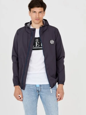 PHILIPP PLEIN Męska kurtka wiatrówka granatowa, Rozmiar XXL
