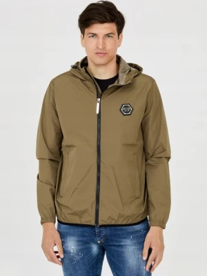 PHILIPP PLEIN Męska kurtka wiatrówka zielona, Rozmiar XXL