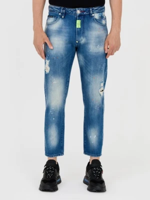 PHILIPP PLEIN Niebieskie męskie jeansy detroit, Rozmiar 32