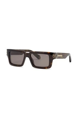 Philipp Plein okulary przeciwsłoneczne kolor brązowy