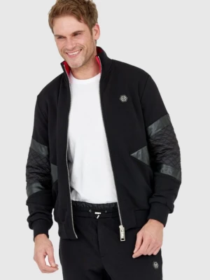 PHILIPP PLEIN Pikowany czarny dres męski, Rozmiar XL