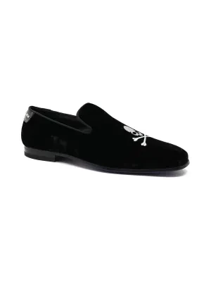 Philipp Plein Skórzane loafersy Skull&Bones