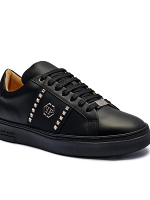 Philipp Plein Skórzane sneakersy Lo-Top czarny