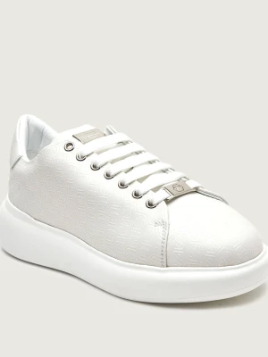 Philipp Plein Skórzane sneakersy Low Top biały