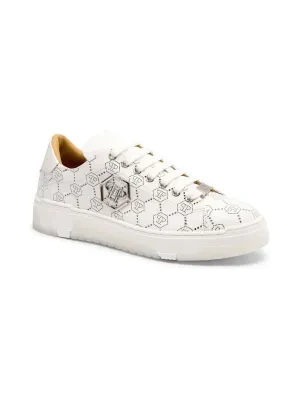 Philipp Plein Skórzane sneakersy Low Top Monogram