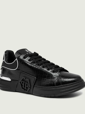 Philipp Plein Skórzane sneakersy Phantom Kick$ czarny