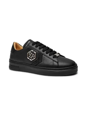 Philipp Plein Skórzane sneakersy Strass Hexagon