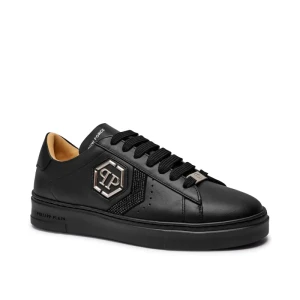 Philipp Plein Skórzane sneakersy Strass Hexagon