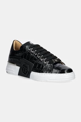 Philipp Plein sneakersy skórzane Crocco Lo-Top Hexagon kolor czarny USC0653 PTE003N 02