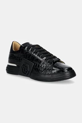 Philipp Plein sneakersy skórzane Crocco Lo-Top Hexagon kolor czarny USC0653 PTE003N 0202