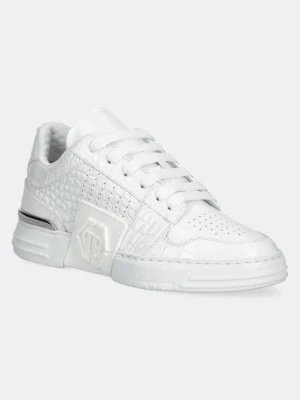 Zdjęcie produktu Philipp Plein sneakersy skórzane Hexagon Croco Printed Leather kolor biały USC0695 PLE010N 01