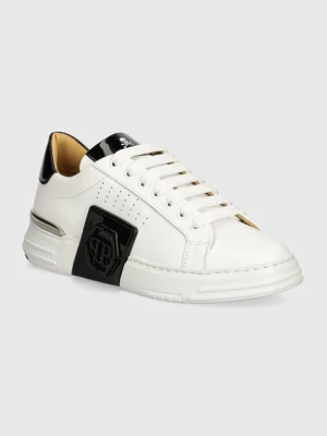 Philipp Plein sneakersy skórzane Hexagon Phantom Kicks kolor biały USC0565 PLE025N 01