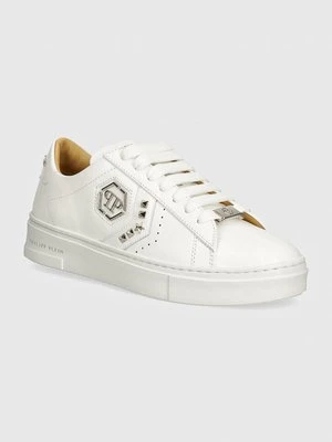 Philipp Plein sneakersy skórzane Lo-Top Arrow Force kolor biały WSC2751 PLE005N 0101