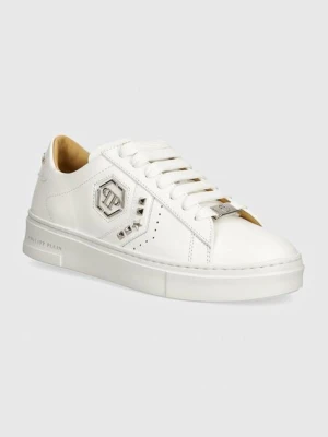 Philipp Plein sneakersy skórzane Lo-Top Arrow Force kolor biały WSC2751 PLE005N 0101