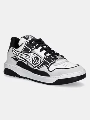 Philipp Plein sneakersy skórzane Lo-Top Hexagon kolor biały MSC4017 PLE010N 0102