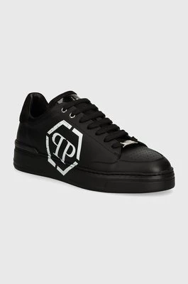 Philipp Plein sneakersy skórzane Lo-Top Hexagon kolor czarny MSC3981 PLE005N 0202