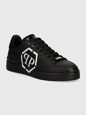 Philipp Plein sneakersy skórzane Lo-Top Hexagon kolor czarny MSC3981 PLE005N 0202