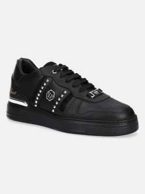 Philipp Plein sneakersy skórzane Lo-Top męskie kolor czarny USC0821.PLE022N.0202