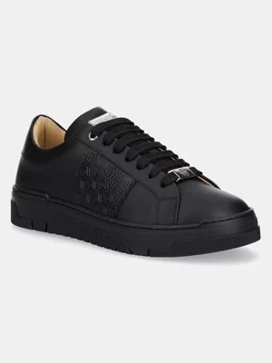 Philipp Plein sneakersy skórzane Lo-Top Monogram kolor czarny USC0706 PLE005N 0202