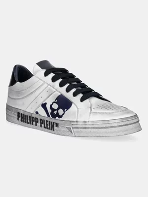 Philipp Plein sneakersy skórzane Lo-Top Retrokickz TM kolor biały USC0634 PLE005N 0114