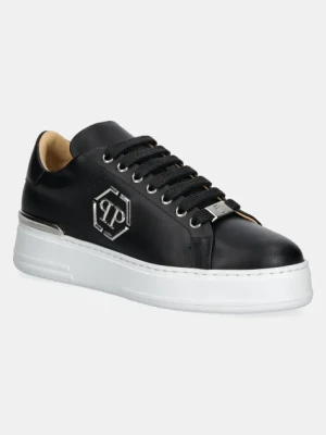 Philipp Plein sneakersy skórzane Nappa Lo-Top Hexagon damskie kolor czarny USC0670 PLE010N 02