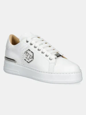 Zdjęcie produktu Philipp Plein sneakersy skórzane Nappa Lo-Top Hexagon kolor biały USC0670 PLE010N 01